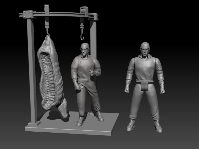 Rocky balboa diorama Model do druku 3D .c4d .max .obj .3ds .fbx .stl .blend 