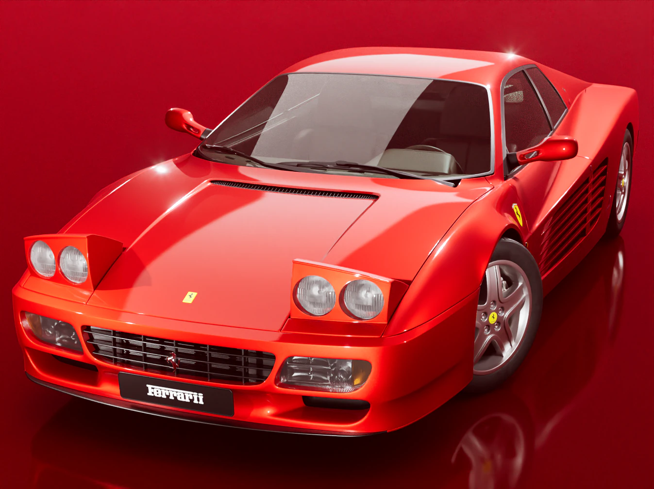Ferrari 512 TR 1991 3D Model .c4d .max .obj .3ds .fbx .stl .blend 