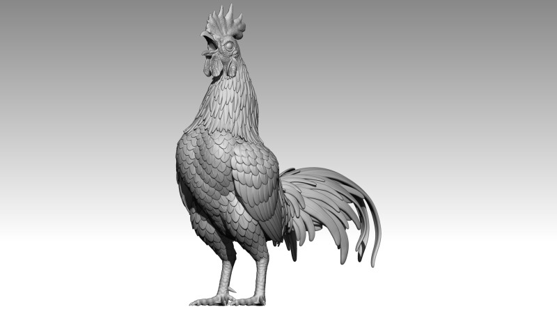 Rooster for 3d print 3Dプリントモデル .c4d .max .obj .3ds .fbx .stl .blend 