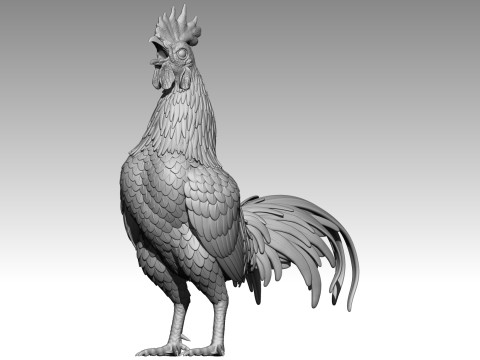 Rooster for 3d print 3Dプリントモデル