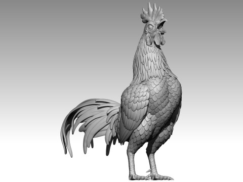 Rooster for 3d print 3Dプリントモデル