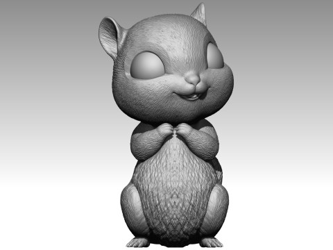 Cute squirrel 3d print 3Dプリントモデル