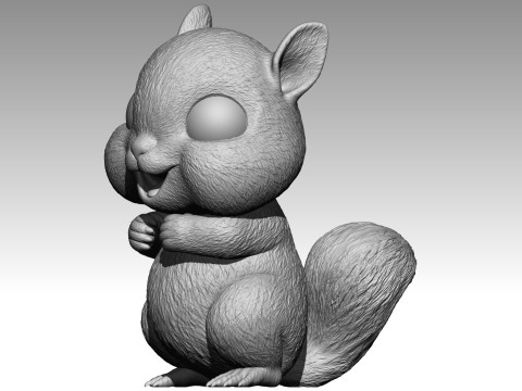Cute squirrel 4 3Dプリントモデル