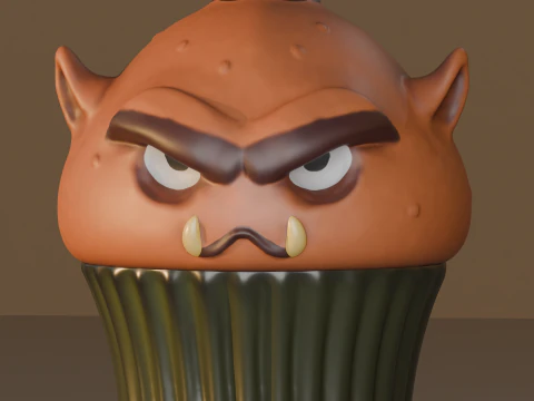 Strano cupcake con muffin degli Orchi Modello di stampa 3D
