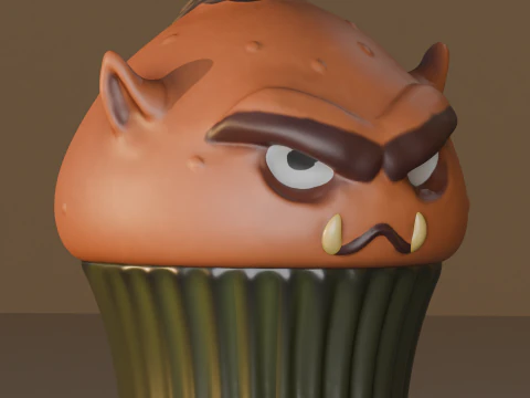 Weird Orc Muffin cupcake 3D Print Model