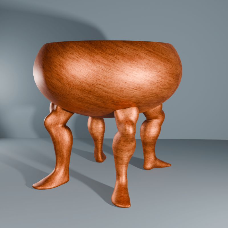 Weird little table bowl with legs 3Dプリントモデル .c4d .max .obj .3ds .fbx .stl .blend 