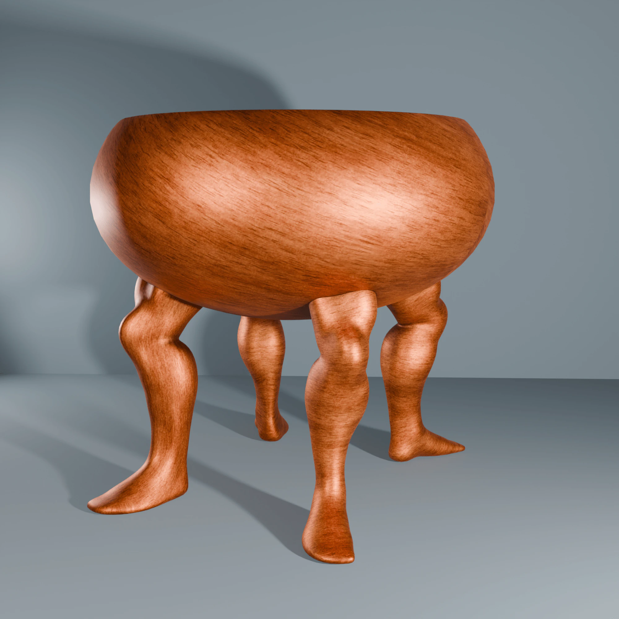 脚付きの奇妙な小さなテーブルボウル 3Dプリントモデル .c4d .max .obj .3ds .fbx .stl .blend 