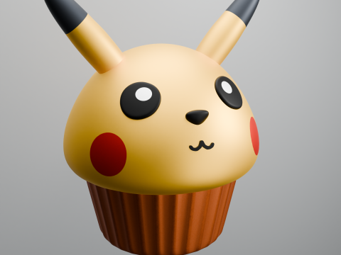 Pikachu as muffin cupcake 3Dプリントモデル