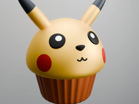 Pikachu come muffin cupcake Modello di stampa 3D