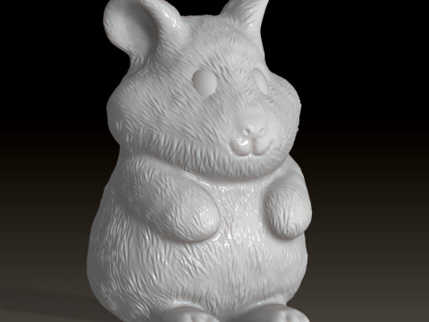 Hamster Sitting 3D printable model 3Dプリントモデル