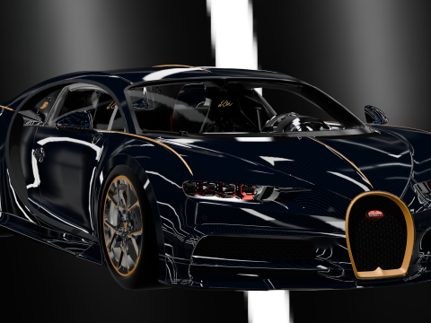 Bugatti Chiron Sport LEb High-Detail with Textures 3D Модель