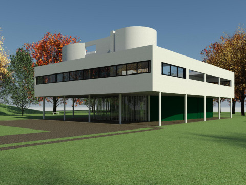 Revit Villa Savoye by Le Corbusier 3D Model