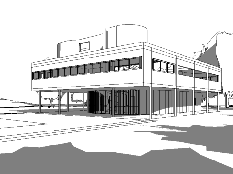 Revit Villa Savoye by Le Corbusier 3D Model