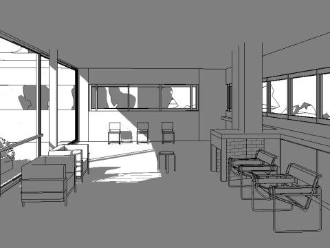 Revit Villa Savoye by Le Corbusier 3D Model