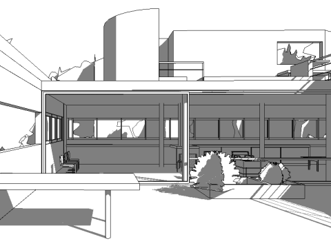 Revit Villa Savoye by Le Corbusier 3D Model