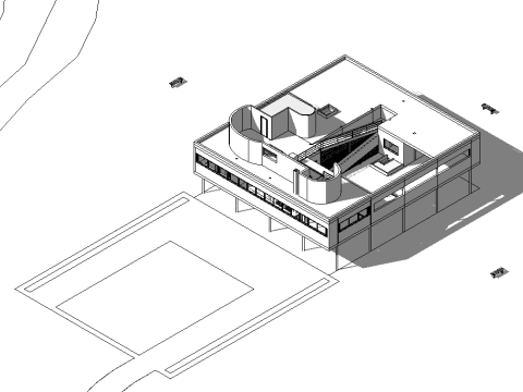Revit Villa Savoye by Le Corbusier 3D Model