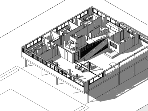 Revit Villa Savoye by Le Corbusier 3D Model