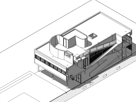 Revit Villa Savoye by Le Corbusier 3D Model