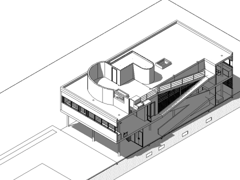 Revit Villa Savoye by Le Corbusier 3D Model