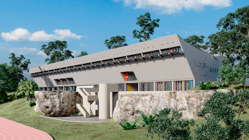 Maison de la Culture in Firminy by Le Corbusier Sketchup 3D Model 3D .c4d .max .obj .3ds .fbx .stl .blend 