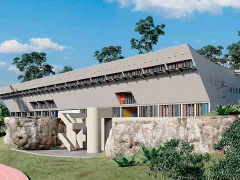 Maison de la Culture in Firminy by Le Corbusier Sketchup 3D 3D Model