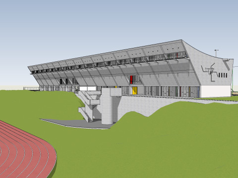 Maison de la Culture in Firminy by Le Corbusier Sketchup 3D Model 3D