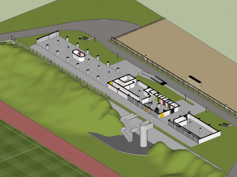 Maison de la Culture in Firminy by Le Corbusier Sketchup 3D Model 3D