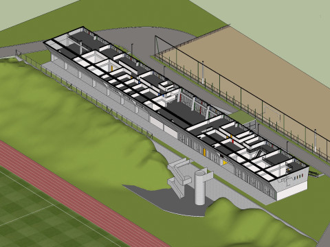 Maison de la Culture in Firminy by Le Corbusier Sketchup 3D Model 3D