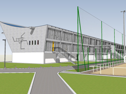 Maison de la Culture in Firminy by Le Corbusier Sketchup 3D Model 3D