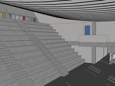 Maison de la Culture in Firminy by Le Corbusier Sketchup 3D Model 3D
