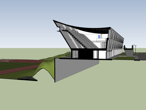 Maison de la Culture in Firminy by Le Corbusier Sketchup 3D Model 3D