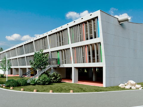 Maison de la Culture in Firminy by Le Corbusier Sketchup 3D Model 3D