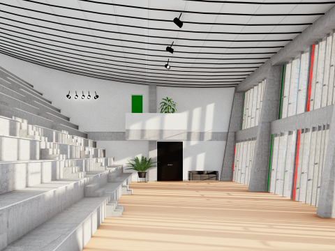 Maison de la Culture in Firminy by Le Corbusier Sketchup 3D Model 3D