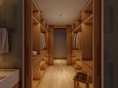 Minimalist Suite with Private Patio Pool Architectural SketchUp Model SKP 3D Model