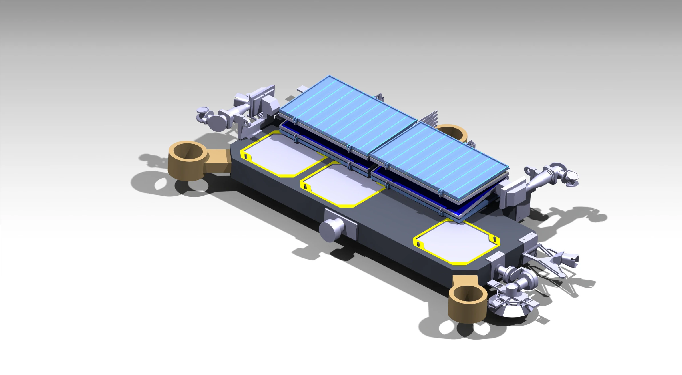 Starlink Satellite 3D Model .c4d .max .obj .3ds .fbx .stl .blend