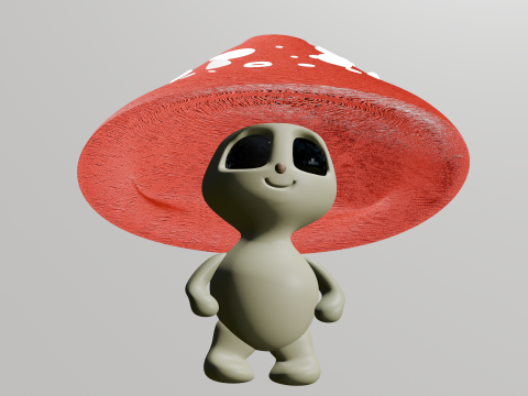 Artoon fly agaric mushroom 3Dモデル