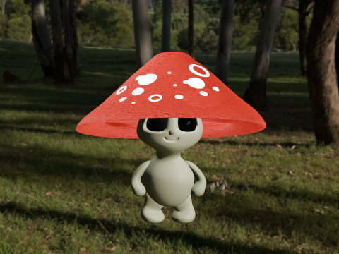 Artoon fly agaric mushroom Modello 3D