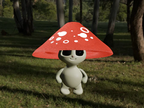 Artoon fly agaric mushroom 3D Model