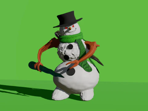 mu&ntilde;eco de nieve enojado Modelo 3D