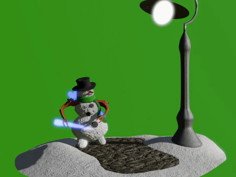 Angry snowman 3D Model