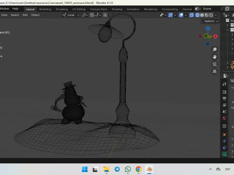 Angry snowman 3D Model
