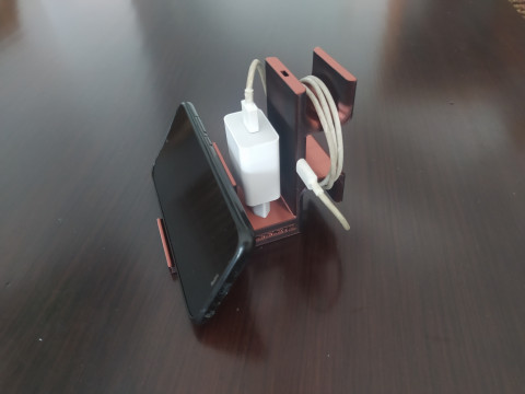 Mobile phone support and charger 3Dプリントモデル
