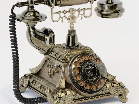 Retro Vintage Rotary Phone 3D Model