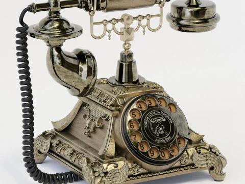 Retro-Vintage-W&auml;hlscheibentelefon 3D Modell