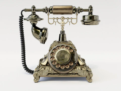 Retro Vintage Rotary Phone 3D Model