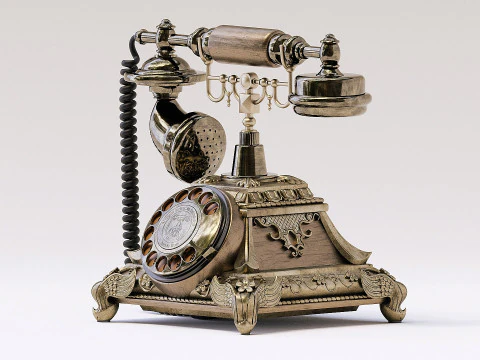 Retro Vintage Rotary Phone 3D Model