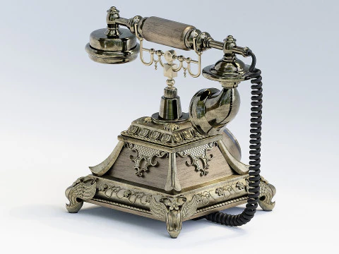 Retro Vintage Rotary Phone 3D Model