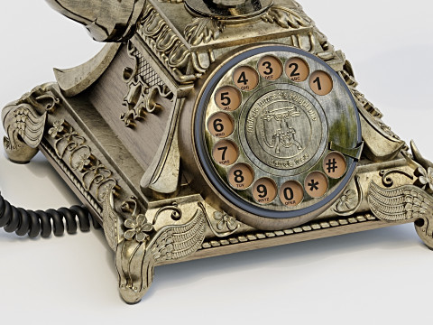 Retro Vintage Rotary Phone 3D-Modell