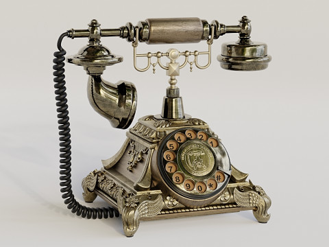 Retro Vintage Rotary Phone 3D-Modell