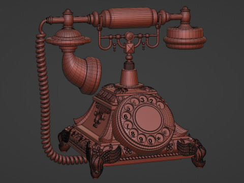 Retro Vintage Rotary Phone 3D-Modell